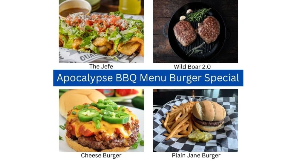 Apocalypse BBQ Menu Burger Special